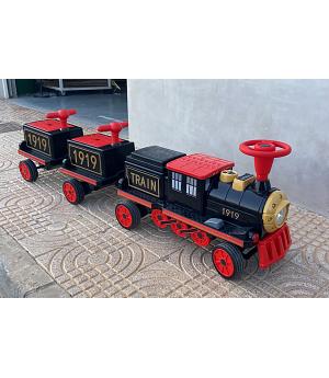 TREN VINTAGE DE BATERÍA CON 4 MOTORES DE 12V (SIN MANDO CONTROL REMOTO), 4 NIÑOS DE HASTA 5 AÑOS - KI4TRENRED